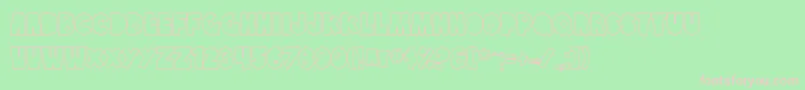 SfTattleTalesOutline-fontti – vaaleanpunaiset fontit vihreällä taustalla