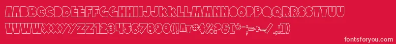 SfTattleTalesOutline-fontti – vaaleanpunaiset fontit punaisella taustalla