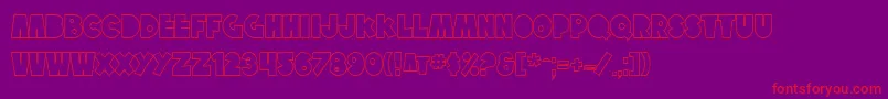 SfTattleTalesOutline-Schriftart – Rote Schriften auf violettem Hintergrund