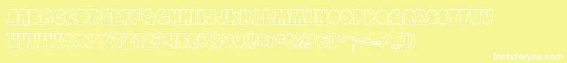 フォントSfTattleTalesOutline – 黄色い背景に白い文字