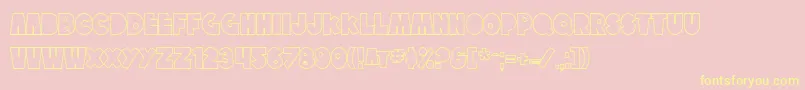 SfTattleTalesOutline-Schriftart – Gelbe Schriften auf rosa Hintergrund