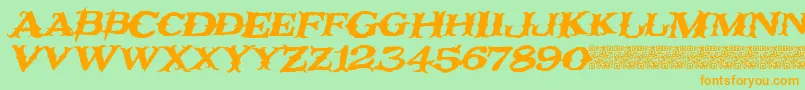 Rustynail Font – Orange Fonts on Green Background