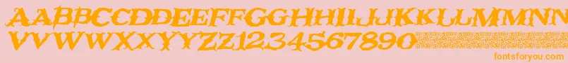 Rustynail Font – Orange Fonts on Pink Background