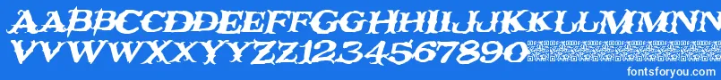 Rustynail Font – White Fonts on Blue Background