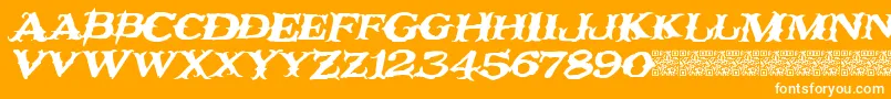 Rustynail Font – White Fonts on Orange Background
