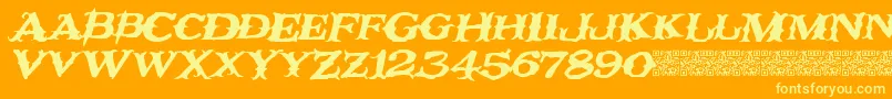 Rustynail Font – Yellow Fonts on Orange Background