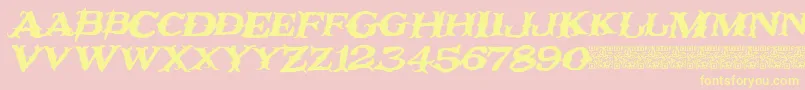 Rustynail Font – Yellow Fonts on Pink Background