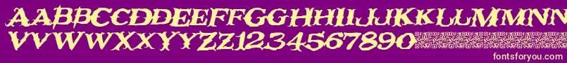 Rustynail Font – Yellow Fonts on Purple Background