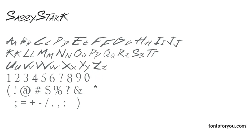Шрифт SassyStark – алфавит, цифры, специальные символы
