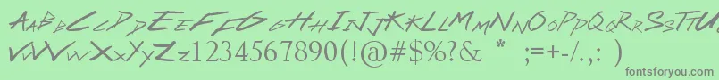 フォントSassyStark – 緑の背景に灰色の文字