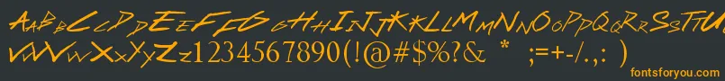 フォントSassyStark – 黒い背景にオレンジの文字