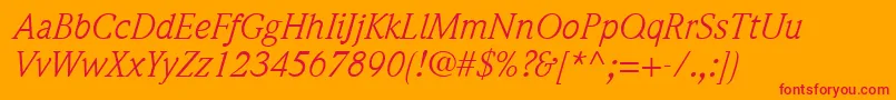 ItcWeidemannLtBookItalic Font – Red Fonts on Orange Background