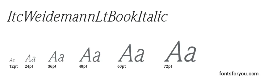 Размеры шрифта ItcWeidemannLtBookItalic