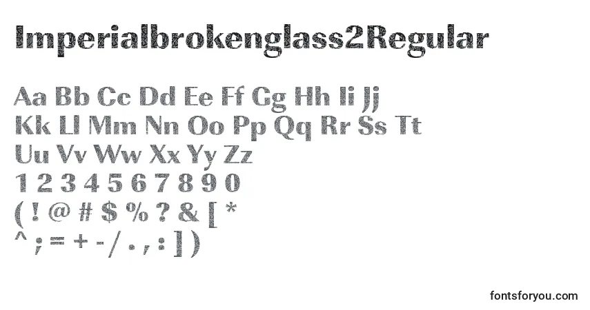 Czcionka Imperialbrokenglass2Regular – alfabet, cyfry, specjalne znaki
