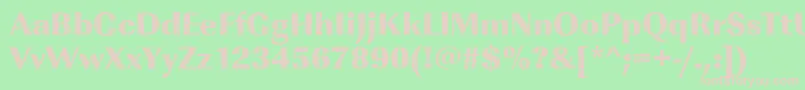 Imperialbrokenglass2Regular-fontti – vaaleanpunaiset fontit vihreällä taustalla