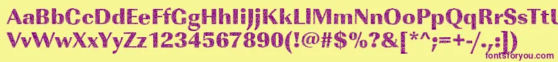 Imperialbrokenglass2Regular Font – Purple Fonts on Yellow Background