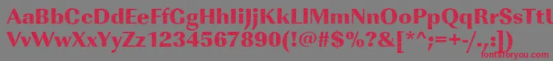 Imperialbrokenglass2Regular Font – Red Fonts on Gray Background