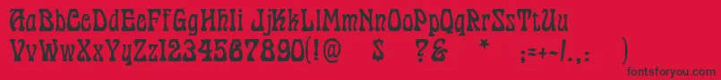 Cordeballet Font – Black Fonts on Red Background
