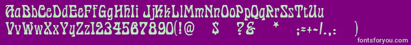 Cordeballet Font – Green Fonts on Purple Background