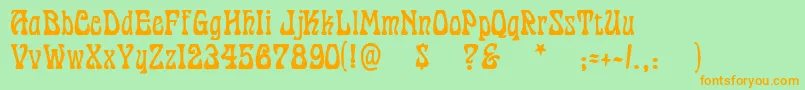 Cordeballet Font – Orange Fonts on Green Background