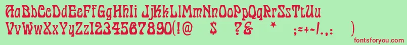 Cordeballet Font – Red Fonts on Green Background
