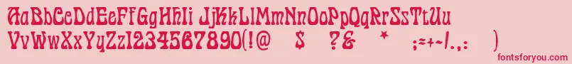 Cordeballet Font – Red Fonts on Pink Background