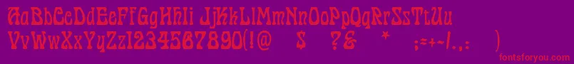 Cordeballet Font – Red Fonts on Purple Background