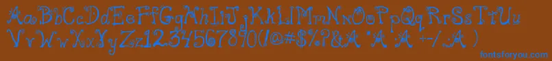 Freak Font – Blue Fonts on Brown Background