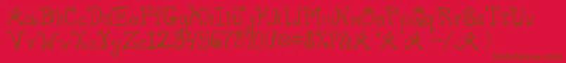 Freak-Schriftart – Braune Schriften auf rotem Hintergrund