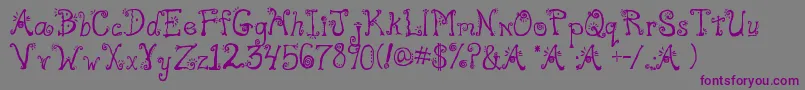 Freak-Schriftart – Violette Schriften auf grauem Hintergrund
