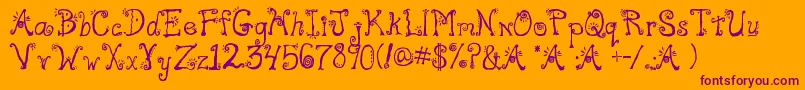 Freak Font – Purple Fonts on Orange Background