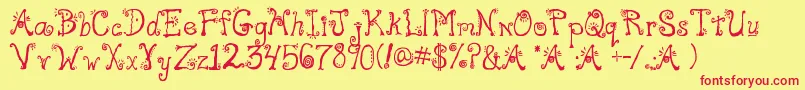 Freak Font – Red Fonts on Yellow Background
