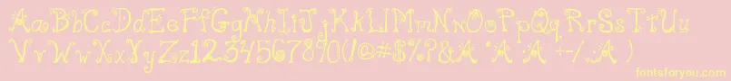 Freak Font – Yellow Fonts on Pink Background
