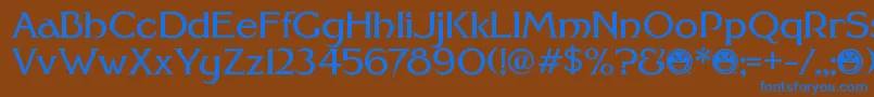 FhaModernidealclassicNc Font – Blue Fonts on Brown Background