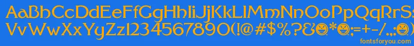 FhaModernidealclassicNc Font – Orange Fonts on Blue Background