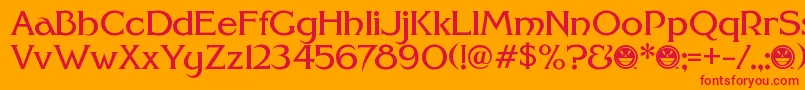 FhaModernidealclassicNc Font – Red Fonts on Orange Background