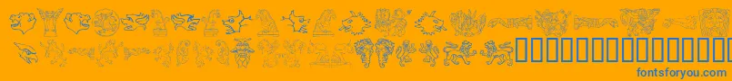 MonstersOfStoneフォントについての詳細 フォントMonstersOfStone – オレンジの背景に青い文字