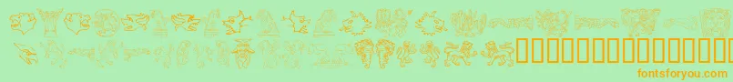 Lisätietoja MonstersOfStone-fontista MonstersOfStone-fontti – oranssit fontit vihreällä taustalla