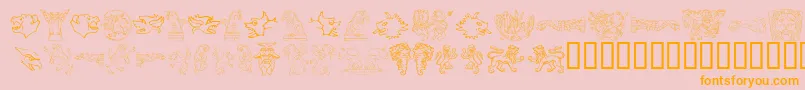 MonstersOfStone Font – Orange Fonts on Pink Background