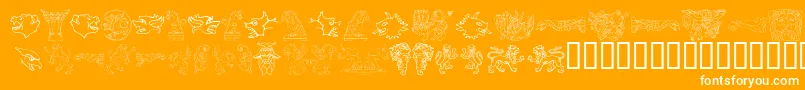 fuente MonstersOfStone – Fuentes Blancas Sobre Fondo Naranja