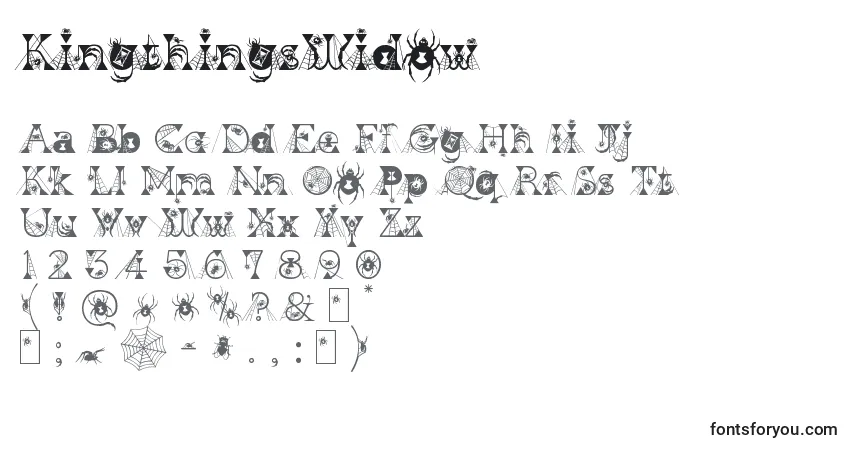 A fonte KingthingsWidow – alfabeto, números, caracteres especiais