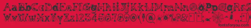 KingthingsWidow Font – Black Fonts on Red Background