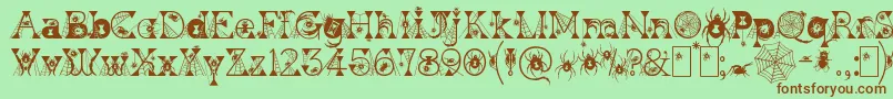 KingthingsWidow Font – Brown Fonts on Green Background