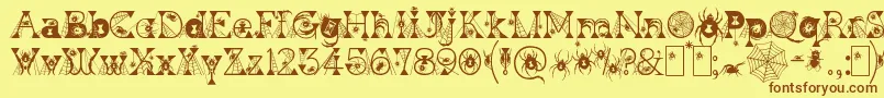 KingthingsWidow Font – Brown Fonts on Yellow Background