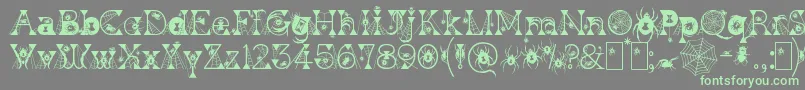 KingthingsWidow-Schriftart – Grüne Schriften auf grauem Hintergrund