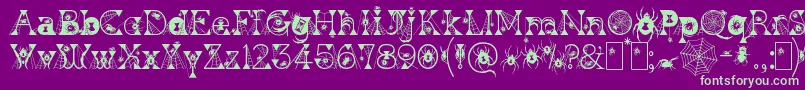 KingthingsWidow Font – Green Fonts on Purple Background