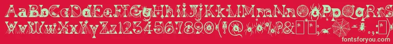 KingthingsWidow Font – Green Fonts on Red Background