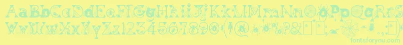 KingthingsWidow Font – Green Fonts on Yellow Background