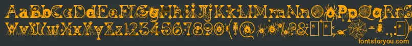 KingthingsWidow Font – Orange Fonts on Black Background