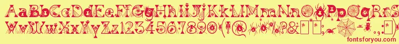 KingthingsWidow Font – Red Fonts on Yellow Background